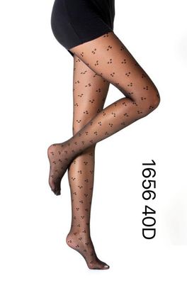 Damen Strumpfhose mit Muster Nero Frauen Hose Socken N.1656 40 DEN schwarz
