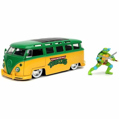 Ninja Turtles VW-Bus 1962 + Leonardo Figuren-Set