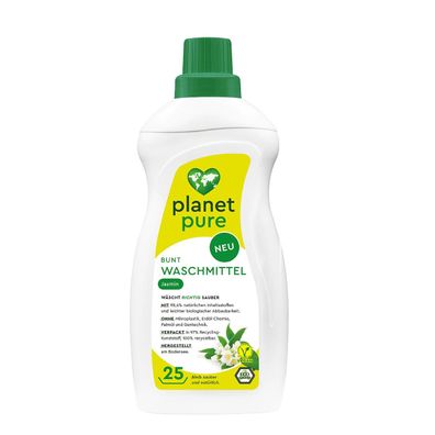 PLANET PURE Bunt Flüssig Waschmittel Jasmin 25 Wl natürlichen Inhaltsstoffe vegan