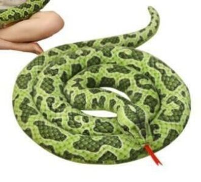 2M Giant Boa Cobra Simulation Real Life Snake Plush Toy Long Stuffed Doll Green