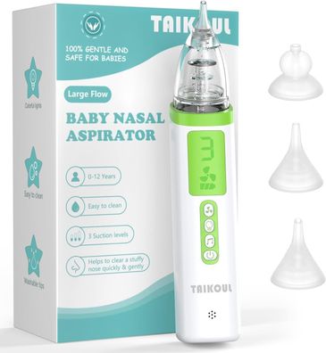 Taikoul Nasensauger Baby Elektrisch, USB Wiederaufladbar Nasen Sauger Baby