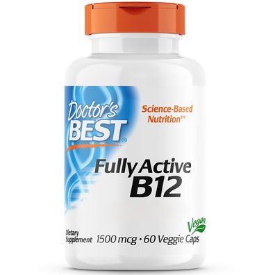 Doctor's Best, Fully Active B12 (Methylcobalamin),1500mcg, 60 vegane Kapseln - ...