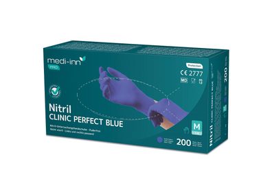 Medi-Inn Pro Clinic Perfect Blue - Gr. XS - XL - puderfrei - 2000 Einmalhandschuhe