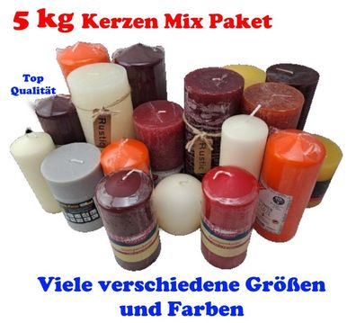 Kerzen Stumpen Mix Paket - 5 kg - Deutsche Marken Qualität -