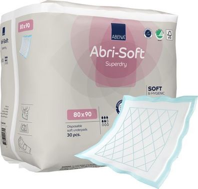 ABENA Abri Soft Superdry Krankenunterlagen Inkontinenzunterlage 80x90cm 30 Stück