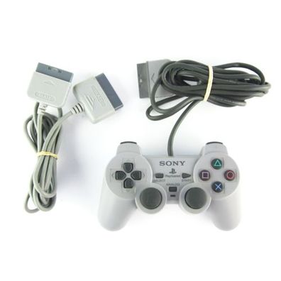 Original PS1 - PSX - Playstation 1 ANALOG Controller mit 3D STICKS in GRAU + VERLÄ...
