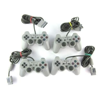 4 Original PS1 - PSX - Playstation 1 ANALOG Controller mit 3D STICKS in GRAU #4