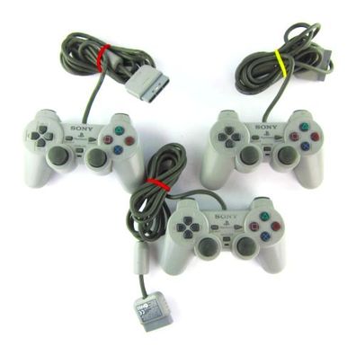 3 Original PS1 - PSX - Playstation 1 ANALOG Controller mit 3D STICKS in GRAU #3 - ...
