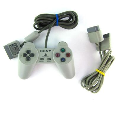 Original PS1 - Playstation 1 Controller in GRAU + Controller Verlängerung - ohne ...