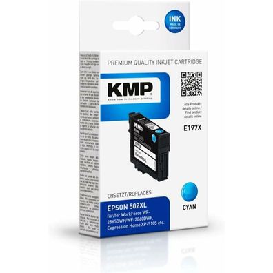 KMP E197X cyan Tintenpatrone ersetzt EPSON 502XL (T02W24)