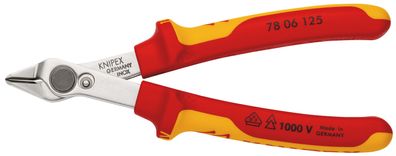 KNIPEX 78 06 125 Electronic Super Knips® 125 mm VDE isoliert poliert mit Mehrkompo...