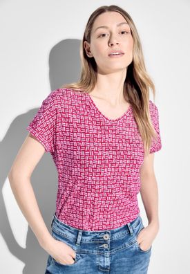 Cecil T-Shirt mit Print in Pink Sorbet