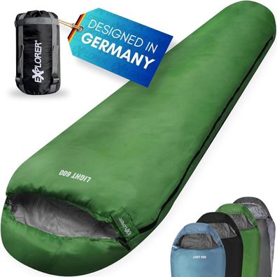Schlafsack Explorer Light600 Leicht Hüttenschlafsack Mini Ultrakompakt grün