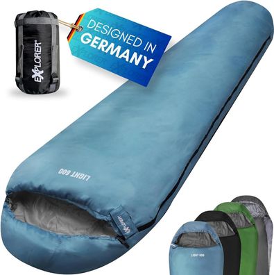 Schlafsack Explorer Light600 Leicht Hüttenschlafsack Mini Ultrakompakt hellblau