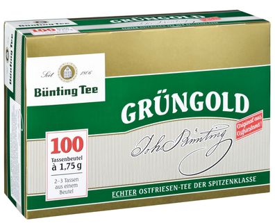 Bünting Tee Grüngold Echter Ostfriesentee 100 x 1.75 g Beutel (1 x 175 g)