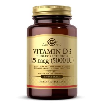 Solgar, Vitamin D3, 5000IU, 100 Weichkapseln