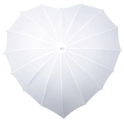 Regenschirm Herzförmig 110 Cm Polyester Weiß