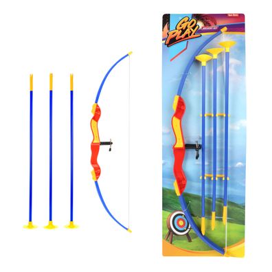 Toi-Toys - GO PLAY - Pfeil und Bogen mit 3 Saugnapfpfeilen AIR Bogenschießen