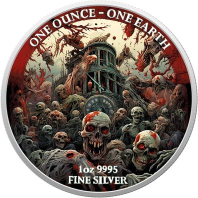 Fiji - Earth 2022 - The Time of the Zombies - 1 oz Silbermünze Farbe
