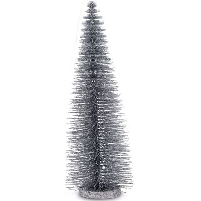 hoher glänzender silberner Metall XL Deko Weihnachtsbaum Höhe 45 cm