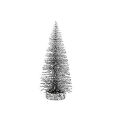 heller silberner Metall Deko Weihnachtsbaum Höhe 20 cm