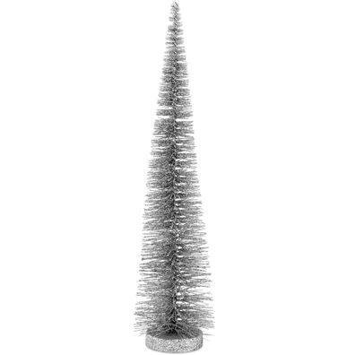 hoher silberner Metall XL Deko Weihnachtsbaum Höhe 45 cm
