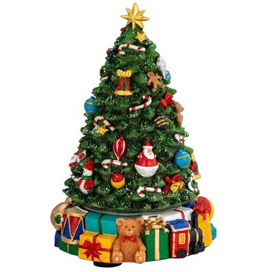 Spieluhr Weihnachten zum Aufziehen Ø 15 cm "Oh Tannenbaum" Melodie