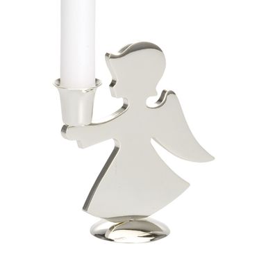 versilberter Kerzenhalter Motiv Engel Höhe 8.5 cm