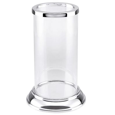 edles Glas Windlicht versilbert glatt poliert Ø 15 cm