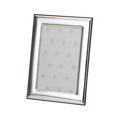 kleiner eckiger 925 Silber Fotorahmen 9x13 cm poliert mit Holzrücken & Glas