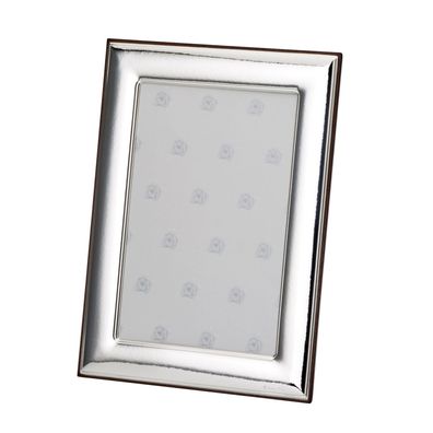 kleiner eckiger 925 Silber Fotorahmen 10x15 cm poliert mit Holzrücken & Glas