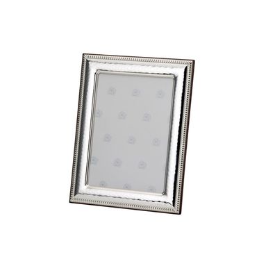 kleiner 925 Silber mini Fotorahmen 6x9 cm Perloptik mit Holzrücken & Glas