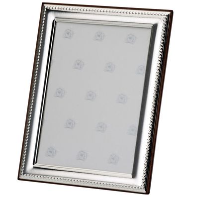 großer 925 Silber Fotorahmen Perlrand 18x24 cm mit Glasscheibe