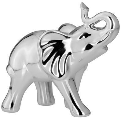 großer Porzellan Deko Elefant glatt poliert
