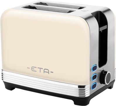 Eta Toaster STORIO Retro Ganzmetall Design Brötchenaufsatz 2 Scheiben 980W beige