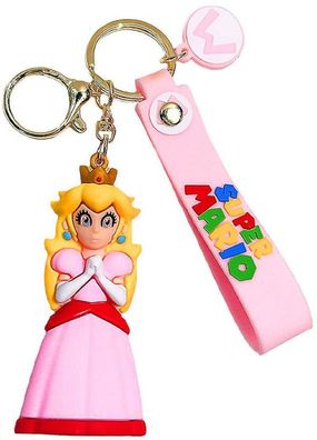 Prinzessin Peach Schlüsselanhänger Schlüsselring Super Mario Schlüsselbund Keychain