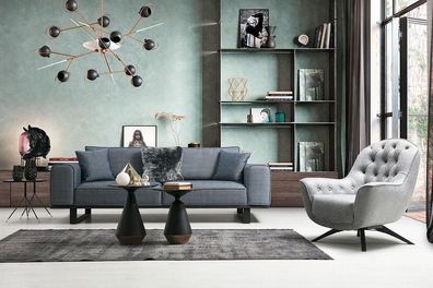 Luxuriöse Wohnzimmer Sitzmöbel Designer Dreisitzer Chesterfield Sessel