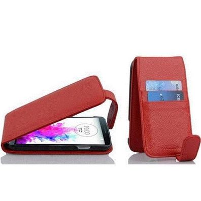 Cadorabo Hülle kompatibel mit LG G3 in Inferno ROT - Schutzhülle im Flip Design ...