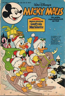 Micky Maus Comics Heft Nr 52 von 1977 Walt Disney Original Vintage Sammlerheft