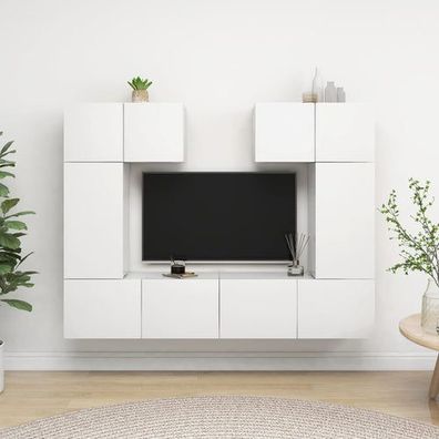 6-tlg. TV-Schrank-Set Weiß Holzwerkstoff