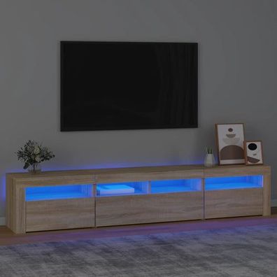 TV-Schrank mit LED-Leuchten Sonoma-Eiche 210x35x40 cm