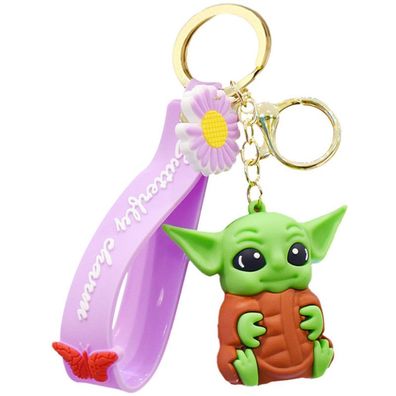 Grogu Rosa Schlüsselanhänger Schlüsselring Mandalorian Yoda Schlüsselbund Keychain