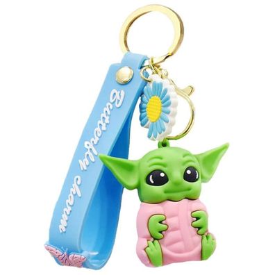 Grogu Blaue Schlüsselanhänger Schlüsselring Mandalorian Yoda Schlüsselbund Keychain