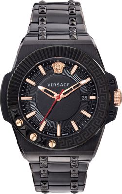 Versace VEDY00719 Chain Reaction schwarz Edelstahl Armband Uhr Herren NEU