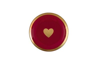 Love plates, Glasteller M, Herz, rund, pink, 1061304013 1 St