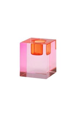 Gift Company Dioptrics, Kristallglas-Kerzenhalter, rosa/ orange , 1120901012 1 St