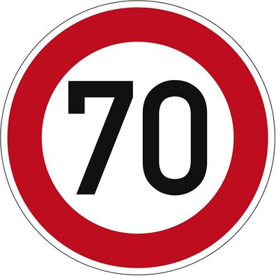 Verkehrszeichen Zulässige Höchstgeschwindigkeit 70 Nr. 274-70 | Ø 420mm, Alu 2mm, RA1