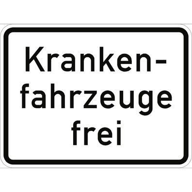 Verkehrsschild VZ1026-34, Krankenfahrzeuge frei, Alu, RA1, 420x315 mm