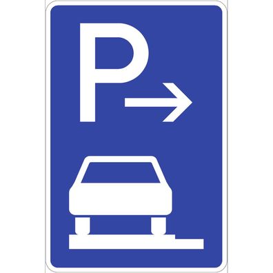 Parken ganz auf Gehwegen links (Anfang), Symbolschild, StVO