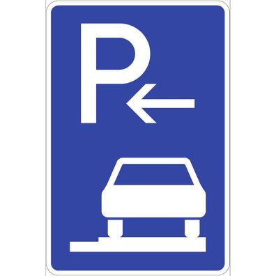 Parken ganz auf Gehwegen rechts (Anfang), Symbolschild, StVO